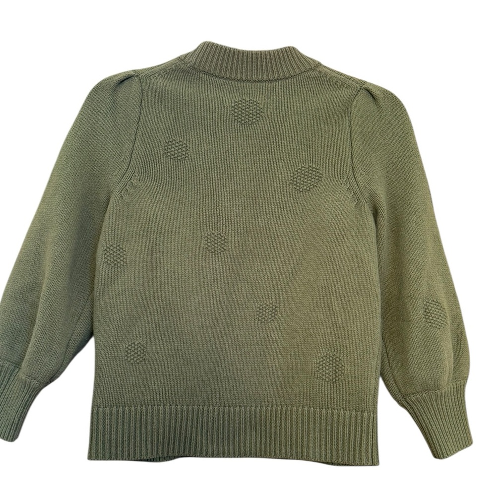 Madewell Vintage Green Dotted Eaton Puff-Sleeve Pullover Sweater Size XS - Picture 4 of 7